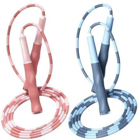 Redify Beaded Jump Rope for Kids,Tangle-Free Segmented Kids Jump Rope with Soft Anti-slip Handles,Adjustable Jumping Rope for Women