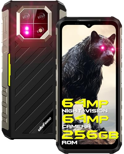 Ulefone Armor 22 Outdoor Smartphone 16G + 256GB ROM Android 13 Outdoor Handy ohne Vertragt 6.600mAh Display 6.58 Camera 64MP + 64MP Night Vision Cámara Dual SIM IP68 Smartphone 2024 NFC Verde