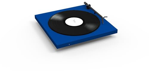 Tone Factory Turntable, Minimalistischer Design Plattenspieler mit Bluetooth und eingebauter Phonovorstufe, Made in Europe (Blau)