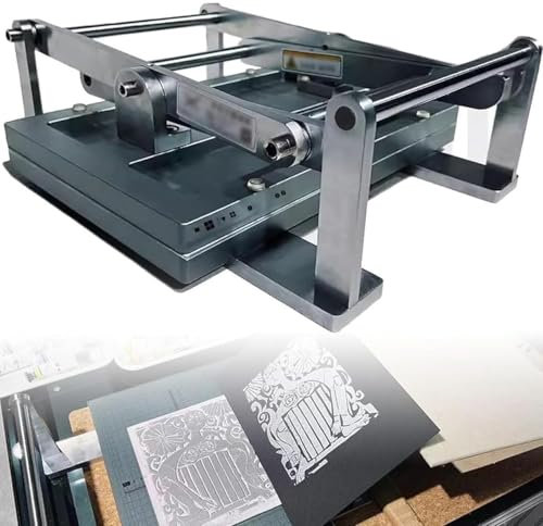 GYQSSD Linoldruckmaschine für Reliefblockdruck, Flachdruckmaschine, Druckplattengröße 35 x 24 cm, durchschnittlicher Druck 49–98 kPa, höhenverstellbar, für Karten, Briefmarken
