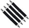 LIHAO 4 Pinzas Elásticas Ajustables para Funda de Tablas de Planchar y Sábanas de Camas (Negras)
