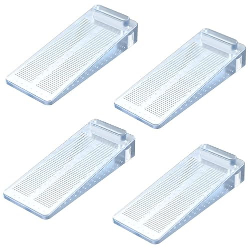 Binnan 4 Pezzi Cuneo Fermaporta, Fermaporta da Pavimento, Door Stopper, Fermaporte da Terra, Protezioni per Porta Interne e Finestre Casa Ufficio,Trasparente