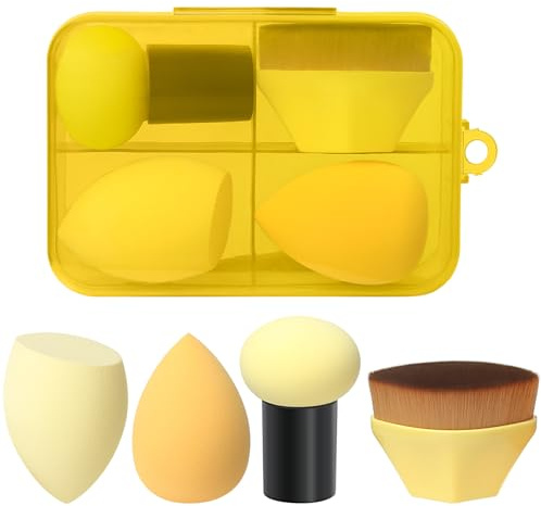 SruidyLady 4-Piece Reusable Makeup Sponge Set – Beauty Sponge for Liquid Foundation, Powder & Sunscreen, Washable & Latex-Free Cosmetic Sponges