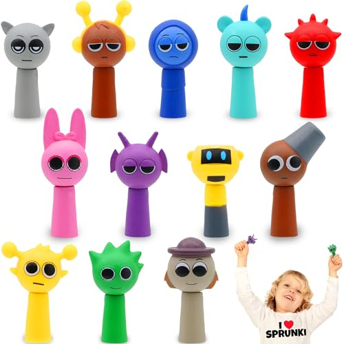 Chennyfun S-prunki Action Figure, 12 Pez Colorate Figure Toy, Giocattolo S-prunki Figure di Cartoni, S-prunki Character Sculpture per Appassionati di Giochi, S-prunki da Collezione Regali per Bambini