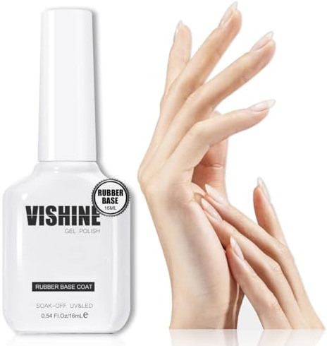 Vishine Rubber Base 5-in-1 Transparenter Nagellack, 16 ml, klar, halbpermanenter Nagellack, UV-/LED-Gelnagellack, Stärkung und Reparatur #060
