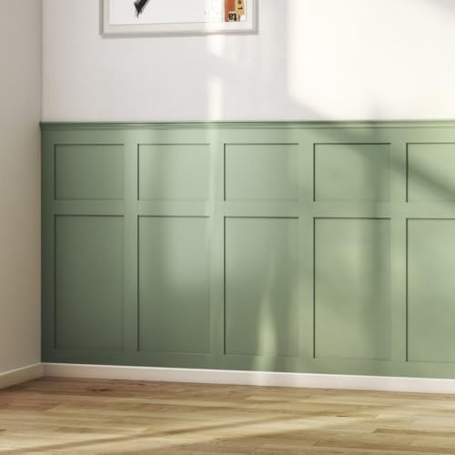 MDF wall Panelling Complete kit, Paintable MDF Strips with Adhesive. 6mm Thick Rails