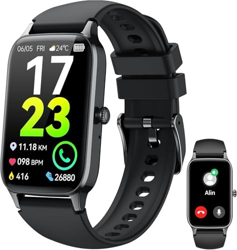Smartwatch Herren Damen 2026, 1,57 HD Fitnessuhr Herren mit Telefonfunktion, Wasserdicht Aktivitätstracker 110+ Sportmodi, Fitness Tracker mit Schlafmonitor Schrittzähler, Watch for Android/iOS