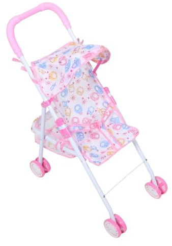 Gatuida Passeggino per bambole: passeggino realistico con cestino inferiore, giocattolo per bambole - giocattolo per giochi di ruolo per bambine, accessori per 64x52x24 cm/25x20,4x9,4