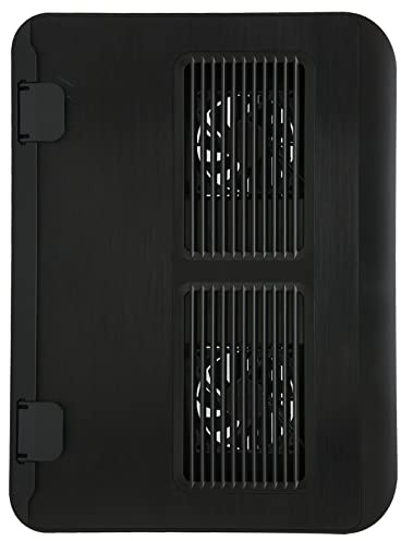 Tomantery Laptopkylare 3 Nivåer Höjdjustering Dubbel Tyst Fläkt Aluminiumlegering Svart för 13-19 Tum Bärbar Dator/surfplatta