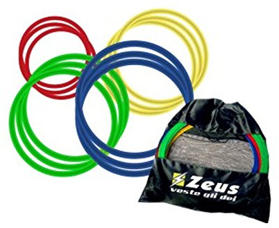 Zeus Set Cerchi PIATTIIN PVC (60 cm) 12 Pezzi Cerchio Piatto AREOBICA Ritmica Allenamento Ginnastica Artistica Hula Hoop (60 cm)