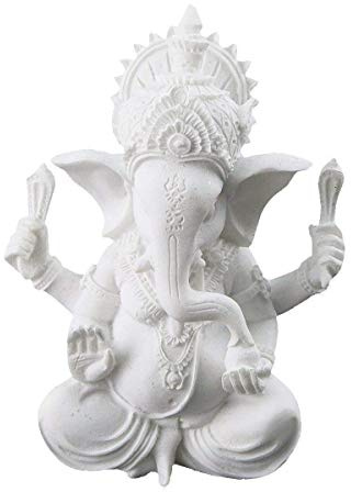 Dawa Statue, weißer Ganesha-Elefantengott, aus Sandstein, handgefertigte Skulptur, Buddha-Figur, Dekoration für Zuhause Dekoration, Handwerk, Geschenke