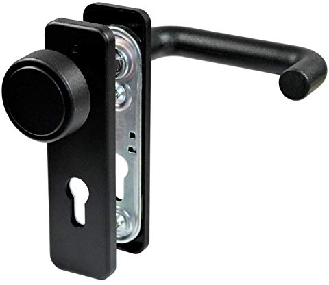 Hoppe Wechselgarnitur Tür Beschlag für FH Tür einseitig Knauf/einseitig Drücker schwarz nach DIN 18273