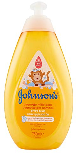 Johnson's Baby Mille Bubble-Badebad für Kinder für eine sanfte Reinigung, Babydusche mit Formel No More Tränen, Duschgel für Neugeborene ohne Seife, Alkohol und Farbstoffe, 750 ml