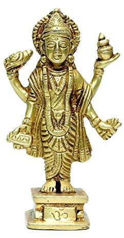 P.J.Handicrafts Mässingsidol av Lord Dhanvantari Gud av Ayurveda/medicinstaty höjd – 12 cm