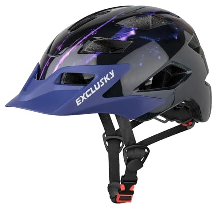 Kids Bike Helmet,Exclusky Kids Helmet Childrens Girls Boys Bike Helmet Age 5-13 Years Child Helmet for Cycle Bicycle Scooter Skating Rollerskate Skateboard Adjustable 50-57cm(dark purple)