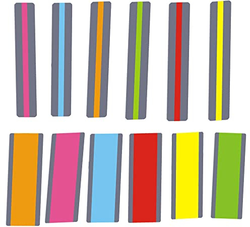 BDHI 12 Stück Farbüberlagerung für Legasthenie, Lineal, geführte Lesehighlight-Streifen, Legasthenie, Lesehilfen, reduziert visuellen Stress für Kinder und und Lehrerbedarf (Y82-12)