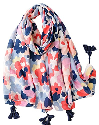 FAIRYGATE Foulard Femme Imprimé Fleur - Écharpe Mode Châle Long