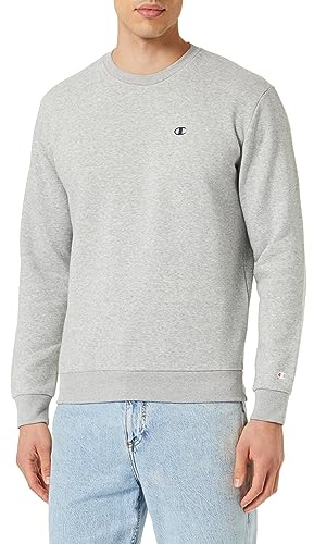 Champion Legacy Basics-Powerblend Fleece Crewneck Tröja Män, Grigio Melange Chiaro, M