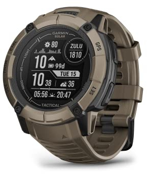 Garmin Instinct 2X Solar - Tactical Edition, Rugged GPS Smartwatch, Built-in Flashlight, Ballistics Calculator, Solar Charging Capability, Coyote Tan