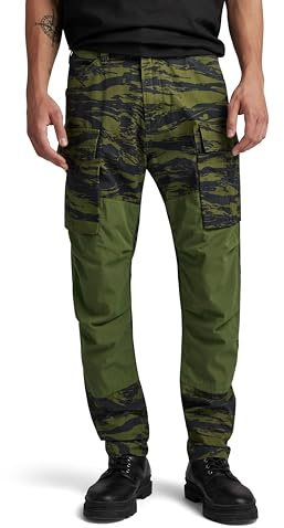 G-STAR RAW 3D vanlig tapered Cargo 2.0, Flerfärgad (Shadow Olive 2l Tiger Camo D24308-d386-g393), 36W x 32L