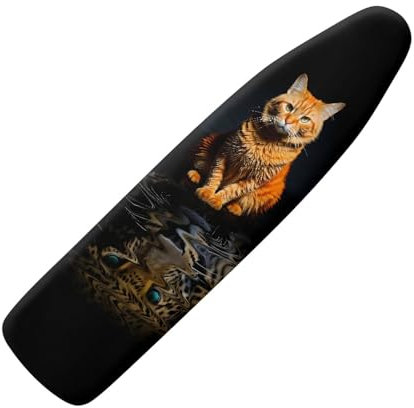 Micoklinlin Bügelbrettbezug Schwarz und -unterlage 130x45 cm Bügelbrettbezüge mit Elastischem Rand rutschfest Klettverschlüsse Waschbar Elastisch für Heimdekoration L