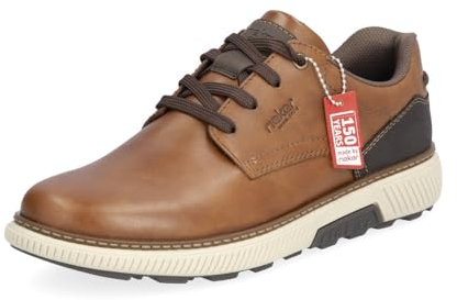 Rieker sneakers för män, B3313, män snörskor, lös insats, Brun 24, 42 EU bred