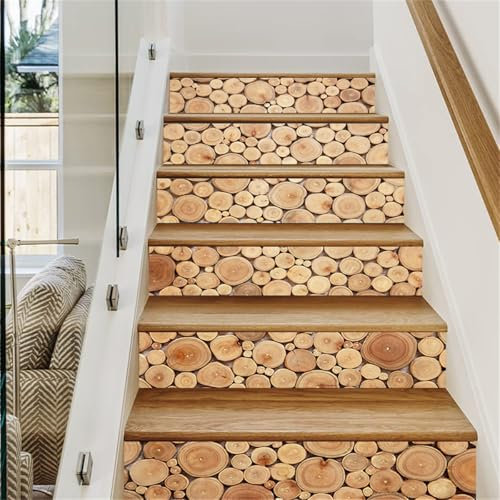 Treppenaufkleber 18X100cm Braunes Holz Klebefliesen Küchenrückwand Folie Selbstklebende Fliesen Fliesenaufkleber Küche Badezimmer Fliesenfolie Vinyl Selbstklebend Wasserdicht(10PCS)