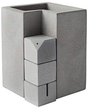 CHFYIJYHM Stiftehalter aus Zement, Schreibtisch-Organizer aus Beton in Grau, Aufbewahrungsbox for Bürostifte, Stiftehalter