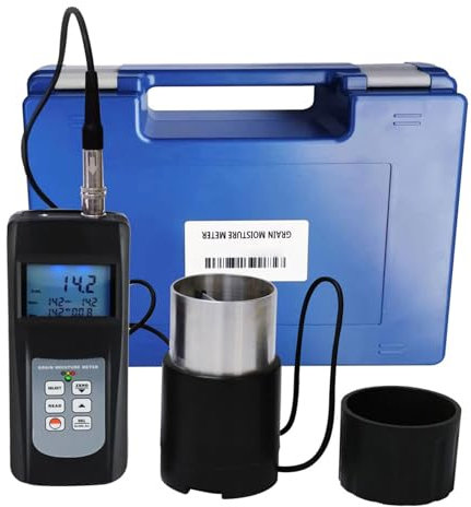 SUZLAZYR Misuratore di umidità Digitale, Tester di umidità Intelligente per Cereali per Test di umidità su 36 Cereali, Alta precisione Misuratore di umidità per Cereali per Grano Mais Riso caffè
