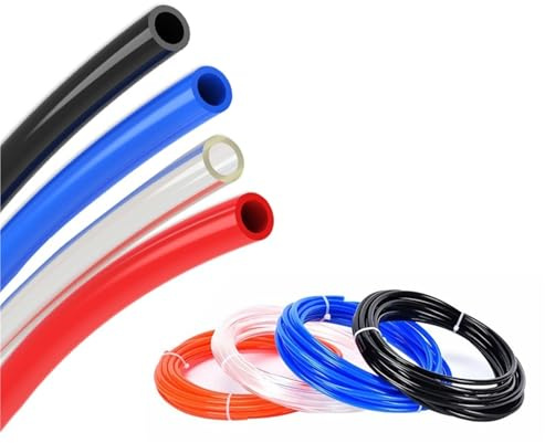 Tuyau pneumatique de compresseur de tuyau d'air de 5M/10M, Tube d'air 4 * 2.5mm 6 * 4mm 8 * 5mm 10 * 6.5mm 12 * 8mm 14 * 10mm 16 * 12mm, tuyaux d'air pneumatiques en PU(Blue-5M,4x2.5mm)