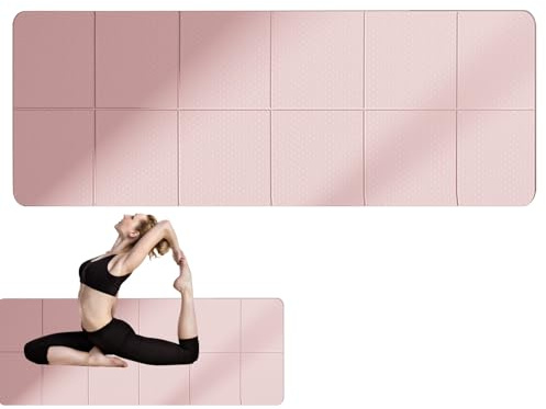 Estera de ejercicios plegable, Estera de entrenamiento plegable,Alfombrilla ligera para viajes | Almohadilla de entrenamiento de 72 x 24 x 0,1 pulgadas para ejercicios de yoga, pilates, estiramientos,