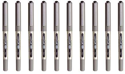 uni-ball - Uni Mitsubishi Pencil – 10 Eye-Fineliner-Stifte UB-157 – Tintenroller, Flüssigtinte, Schwarz – Spitze 0,7 mm – Schreiben Medium