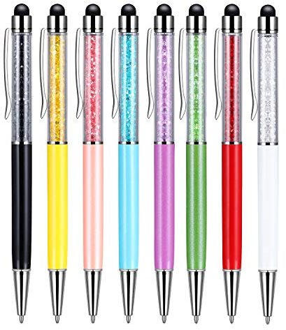 Penna touch, Penna Stilo per Tablet 2 In 1 Penna a Sfera Capacitiva Penne Universali Touchscreen per Ipad Smartphone Iphone Samsung (8 Colori)