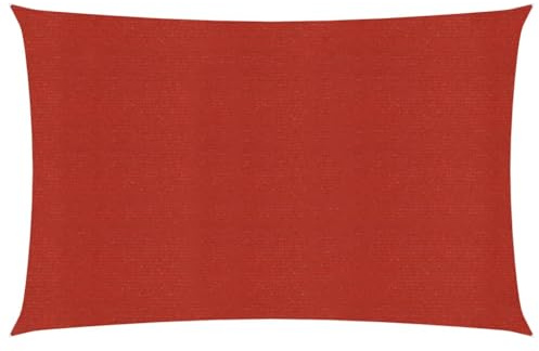 KTHLBRH Sonnensegel 160 g/m² Rot 3.5x5 m HDPE, Sichtschutz Zaun, Balkonmarkisen, Balkonsichtschutz - Privatsphäre und stilvolle Dekoration für Ihren Balkon