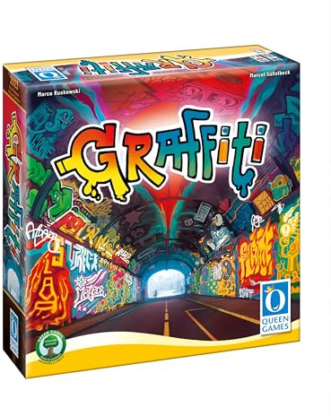 Queen Games Graffiti - Brettspiele Spaß ab 14 Jahren für 2-6 Spieler, Einfaches, spaßiges Familienspiel, Gesellschaftsspiele für Erwachsene & Jugendliche