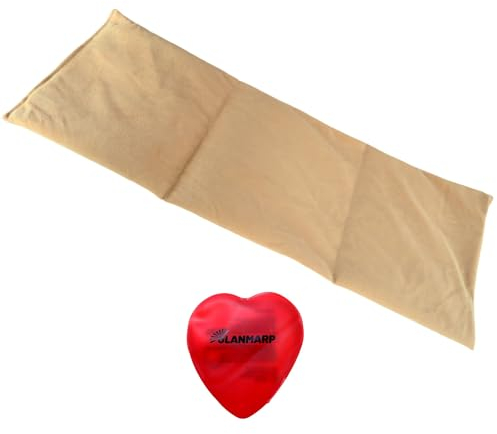 KRYOTHERM NATUR GETREIDEKISSEN - WOHLTUENDE WÄRME UND SCHMERZLINDERUNG FÜR DEN GANZEN KÖRPER + Olanmarp Handwärmer Herz (55 x 20 cm)