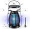 bubbacare Solar Lampara Antimosquitos, 3 IN 1 UV Mata Mosquitos Electrico, 4200V USB Recargable Lampara Mosquitos IP66 Impermeable Trampa Moscas para Oficina Dormitorio Cocina Jardín Camping, Negro