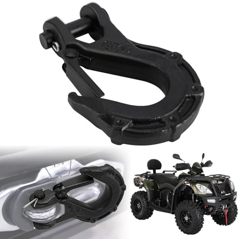 3/8Windenhaken,Geschmiedeter Stahlwindenhaken für ATV UTV SUV LKW Anhänger | Abschleppseilwindenzubehör für Synthetisches Seilwindenkabel