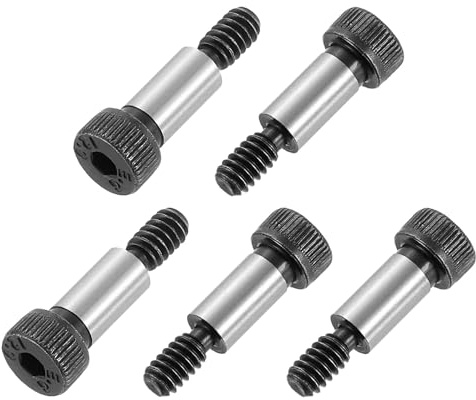 sourcing map Alloy Steel Hexagon Socket Head Shoulder Screws Bolts, 1/2 Shoulder Length, 1/4 Shoulder Dia, #10-24 Thread, 5pcs