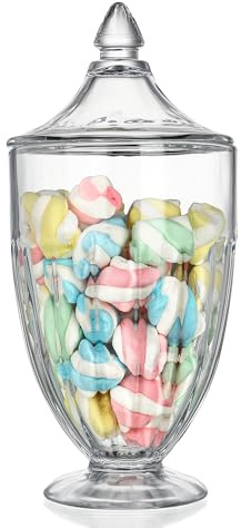 25 oz glas dekorativa godisburkar klar kakburk förvaringsburk med lock för godis buffé bröllop dekor badrum förvaringsbord bordsuppsats