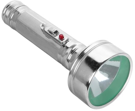 Hemobllo Linterna Vintage Clásica de Aluminio Portátil a Pilas para Decoración del Hogar Rural, Flashlight Retro Única y Distintiva en Color Plata, Pack de 2 Unidades