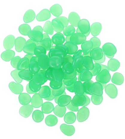 Abaodam 100 Stück Leuchtende Blaue Nachtlicht Gartensteine Fluoreszierende für Aquarium Blumenvase und Gartendekoration Glatte Oberfläche Langlebig Wasserfest Stilvolle