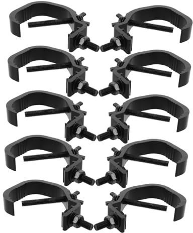 ifundom 10PCS Heavy Duty Metal Stage Light Hook Clamps for Moving Head and Bar Lights Easy Installation Truss Clamps Compatible with Tubes Multipurpose Lighting Equipment Clips for Theatre