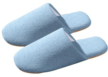 Pantoufles en feutre pour homme - Avec semelle en feutre - Chaussons pour homme - 45 - Chaussures de lit en feutre - Pour l'automne et les loisirs - Chaussures d'hiver - Pantoufles en coton doux, bleu