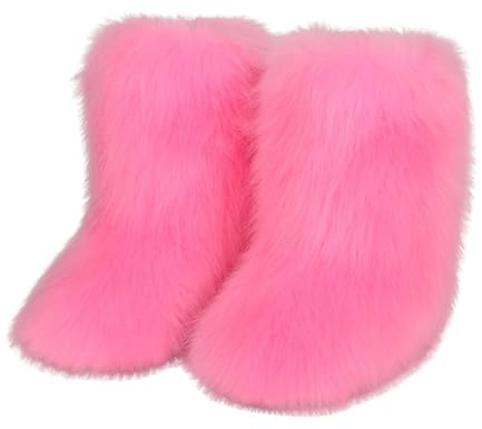 Generisch 2026 Botines Mujer Casual Invierno Deportes al Aire Libre Colorido Caliente Lana Botas de Nieve Botas de Pantorrilla, Rosa., 38 EU