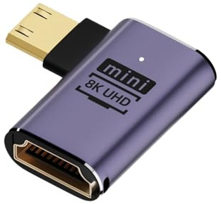 Adattatore HDMI2.1 48 Gbps 8K a 60 Hz 4K a 120 Hz ad altissima velocità, convertitore da Mini/Micro HDMI a HDMI for PS5 X/S, PC, HDTV, proiettore(C8K-02)