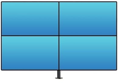 Skärmstativ, dubbelskärmsskrivbord, höjdjusterbar LCD-skärm | Fyra skärmar spännbord