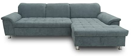DOMO. collection Ecksofa Franzi, Couch mit Schlaffunktion, Bettkasten & Rückenfunktion, Sofa in L-Form, Eckcouch, Polsterecke, Schlafsofa 279 x 170 x 81 cm (BxTxH), grau