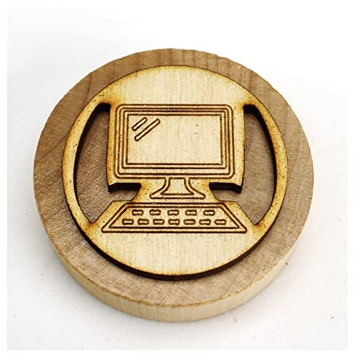 DLM-32694 (Kit 6 Pezzi) Apri Bottiglie Apribottiglie con Calamita Moderno Design Tondo in Legno + Scatolina in bambù Laurea Ingegneria Informatica bomboniera