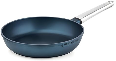 Westinghouse PERFORMANCE SERIES Bratpfanne, Beschichtete Pfanne 28 cm Induktion, Für alle Herdarten, Non Stick Frying Pan mit Cool-Touch Edelstahl-Griff, Ofenfest & Spülmaschinenfest, Blau
